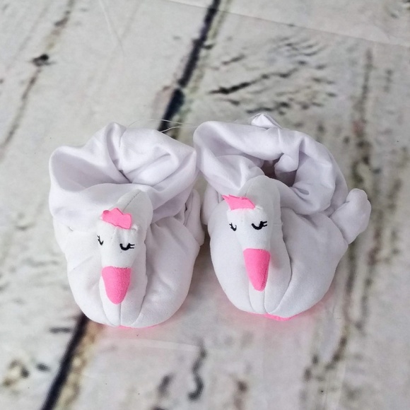 Cloud Island Baby Girl Swan Crib Booties - Picture 5 of 6